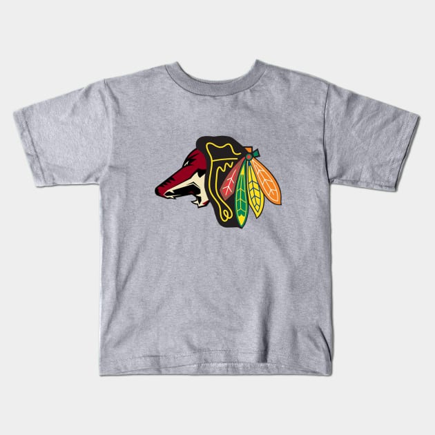 Arizona Blackhawks - Chicago Coyotes Logo Mashup Kids T-Shirt by phneep